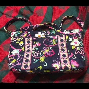 Vera Bradley Purse Brown pink lattice bag EUC